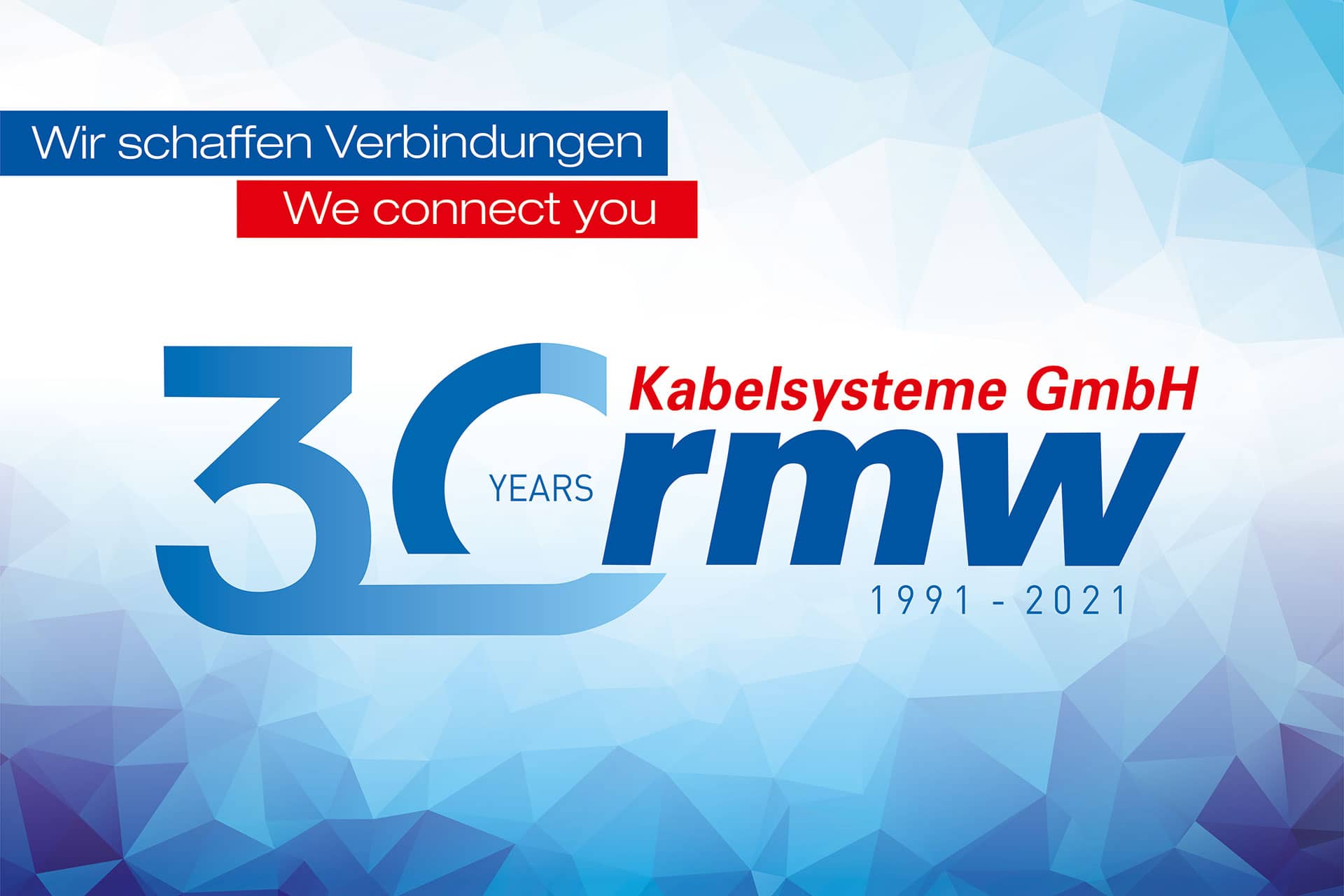 30 Jahre rmw Logo in dem typischen technologie-blau und rmw-rot
